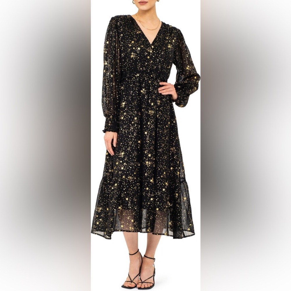 Black and Gold Star Dress